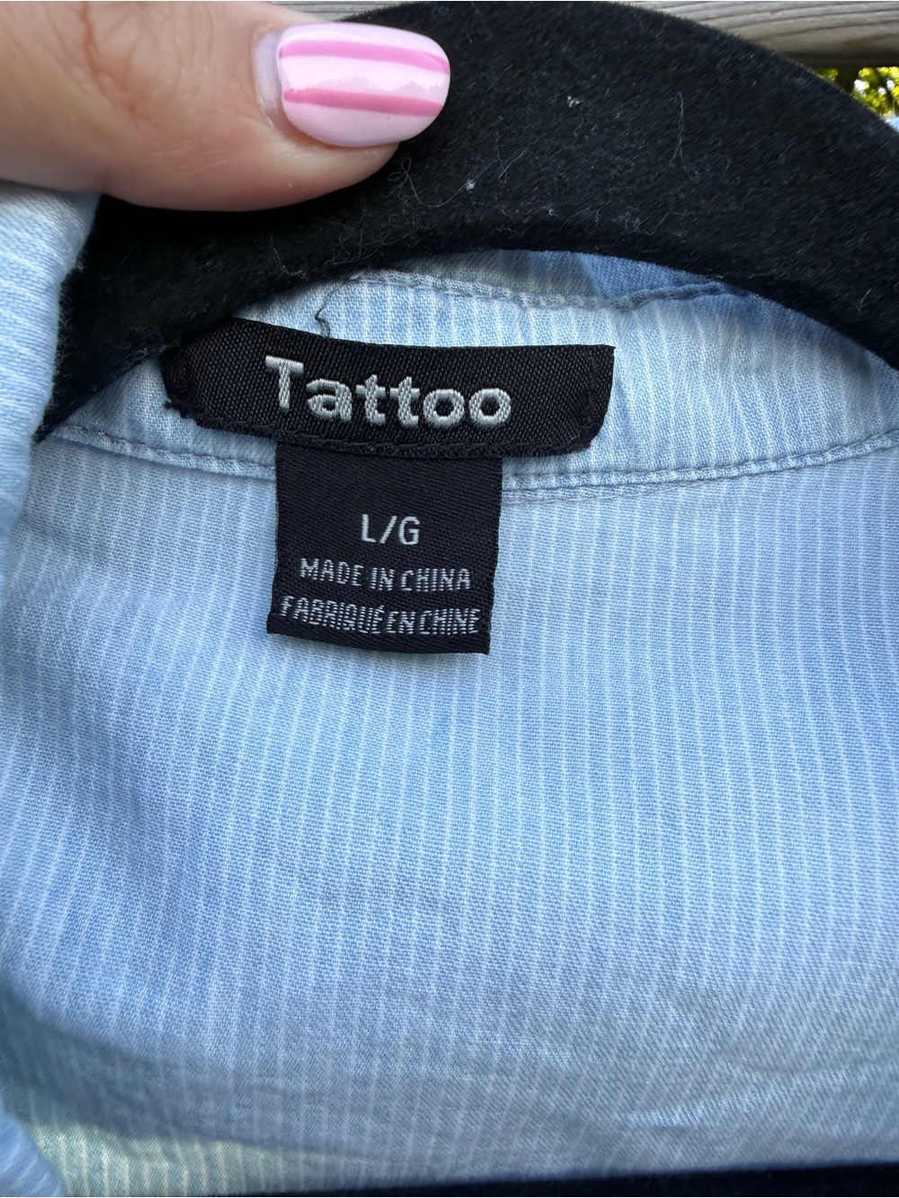 Light Blue Striped Women’s Shirt - Picture 3 of 4
